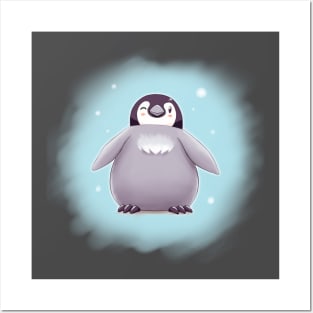 Baby Emperor Penguin Chick (Background) Posters and Art